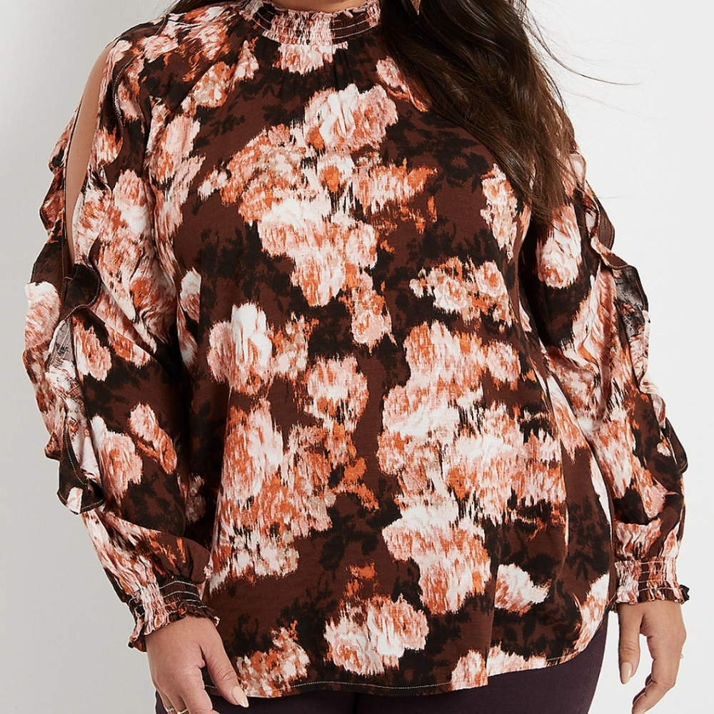 Maurices Plus Size Cut Out Sleeve Blouse